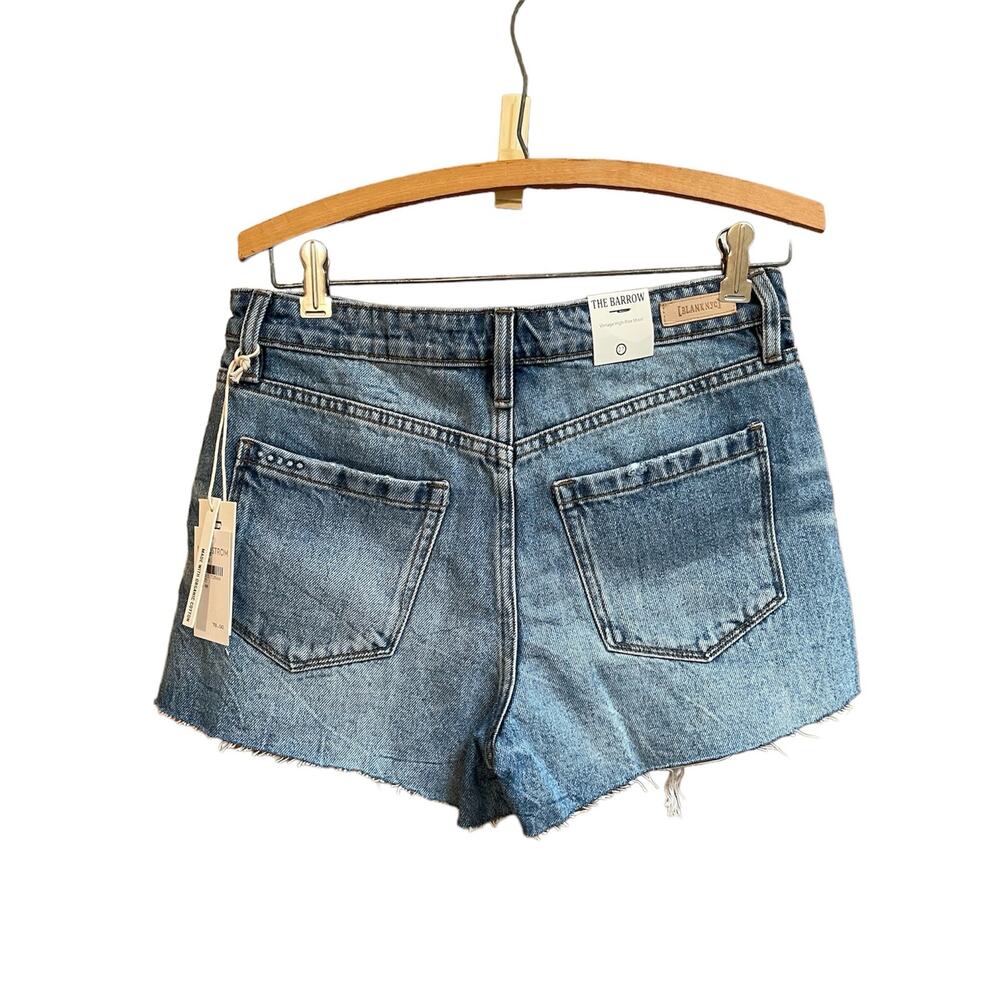 BLANKNYC The Barrow Raw Hem Jean Shorts Blue Distressed Womens Size 27"/ 4 NWT - Picture 3 of 8